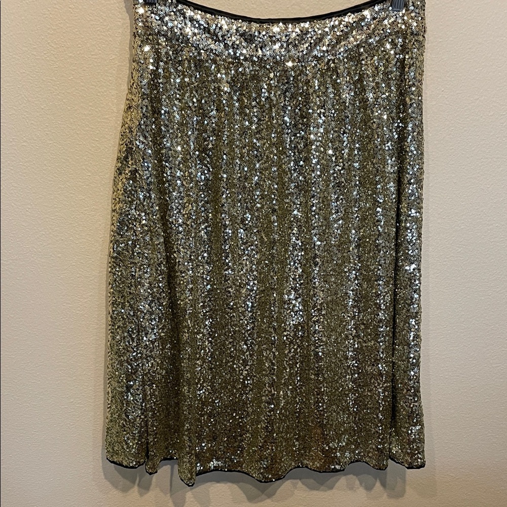 XL Ampersand & Avenue Gold Sequin Skirt